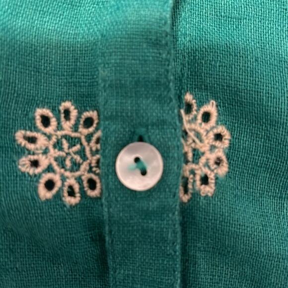 Anthropologie Maeve Pippa Embroidered Swing Dress Green Small - Picture 12 of 13